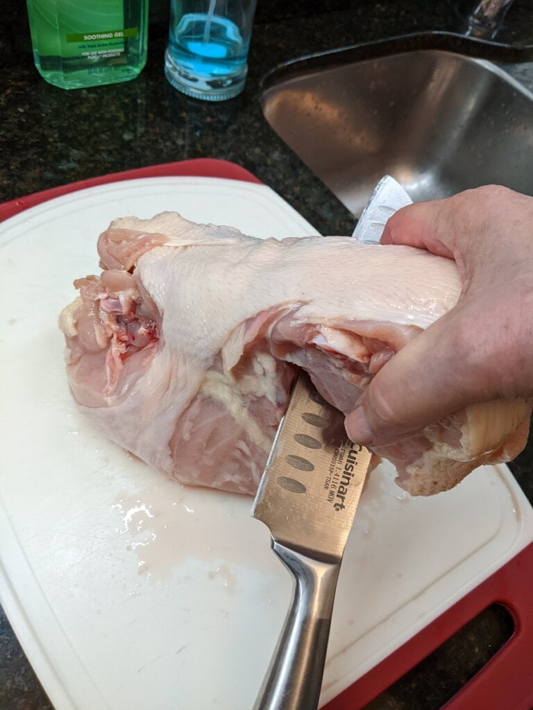 02 cut to separate chicken back area