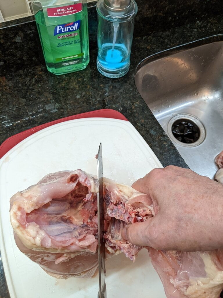 03 cut to separate chicken back area