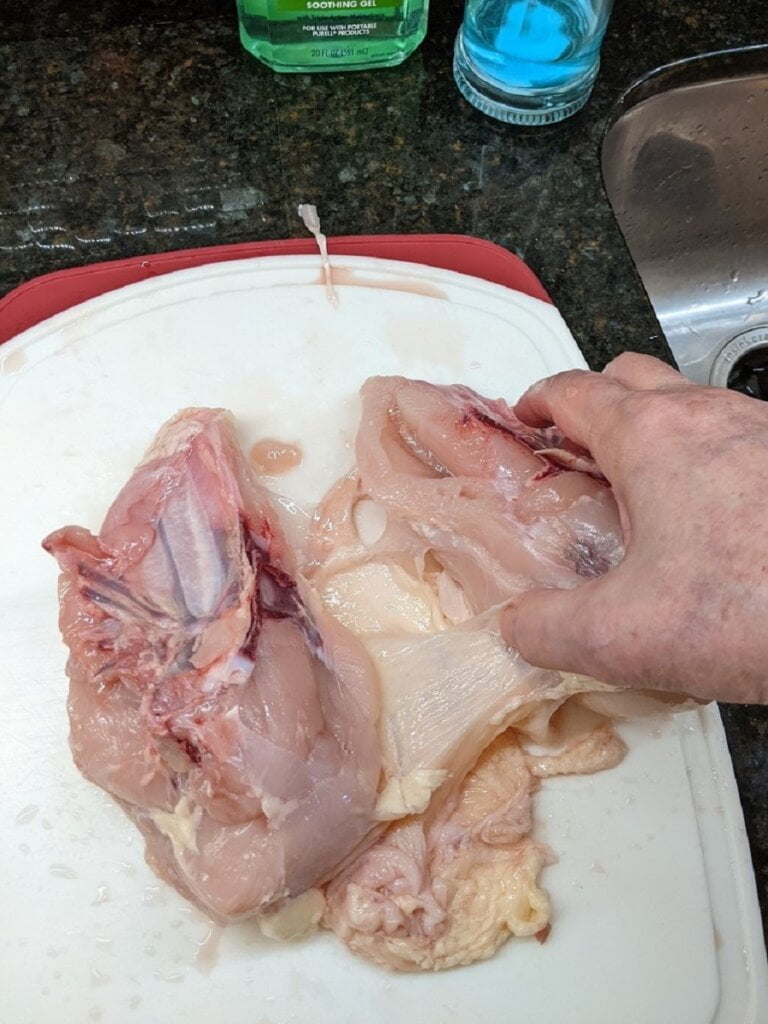 03 optionally remove chicken breast skin