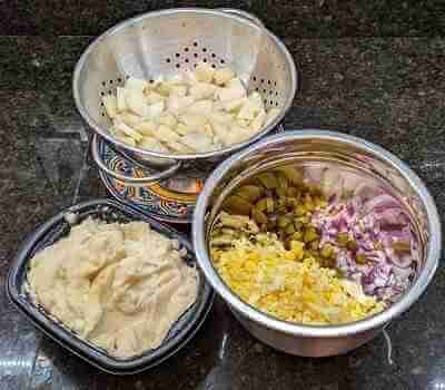 Egg Potato Salad Recipe Ingredients view 1 -400x350y