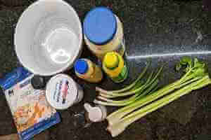 Ingredients for crab salad sandwich