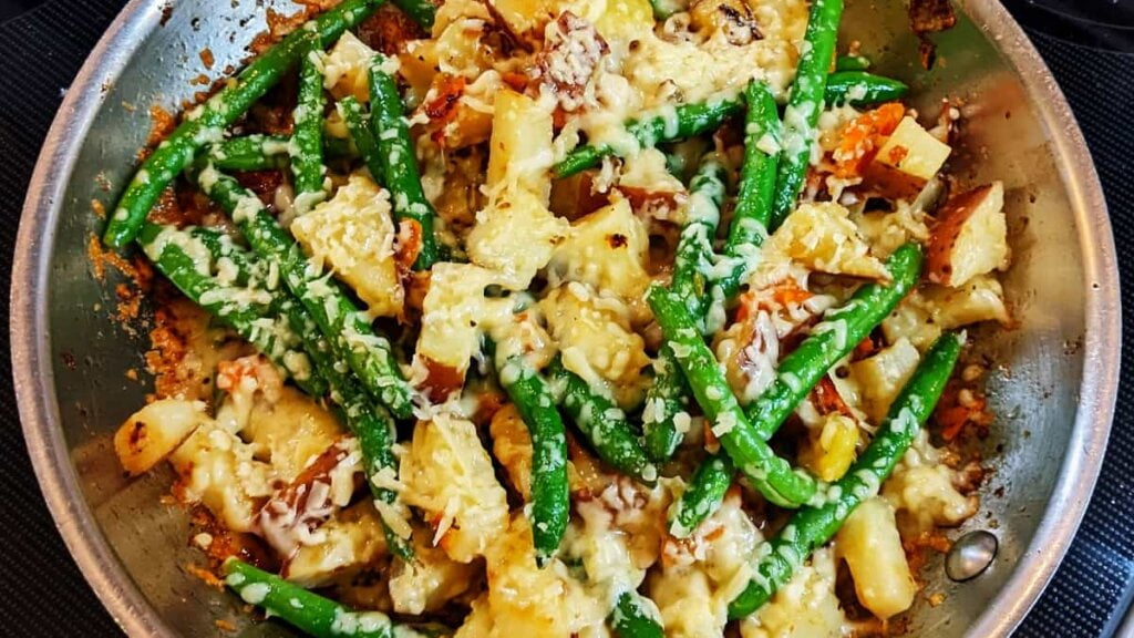 added optional parmesan cheese to potatoes with green beans recipe