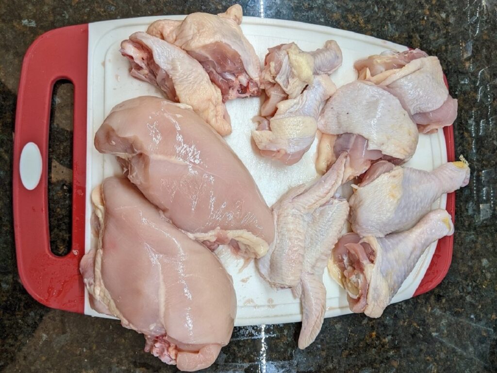 all cut chicken 12 pieces shown