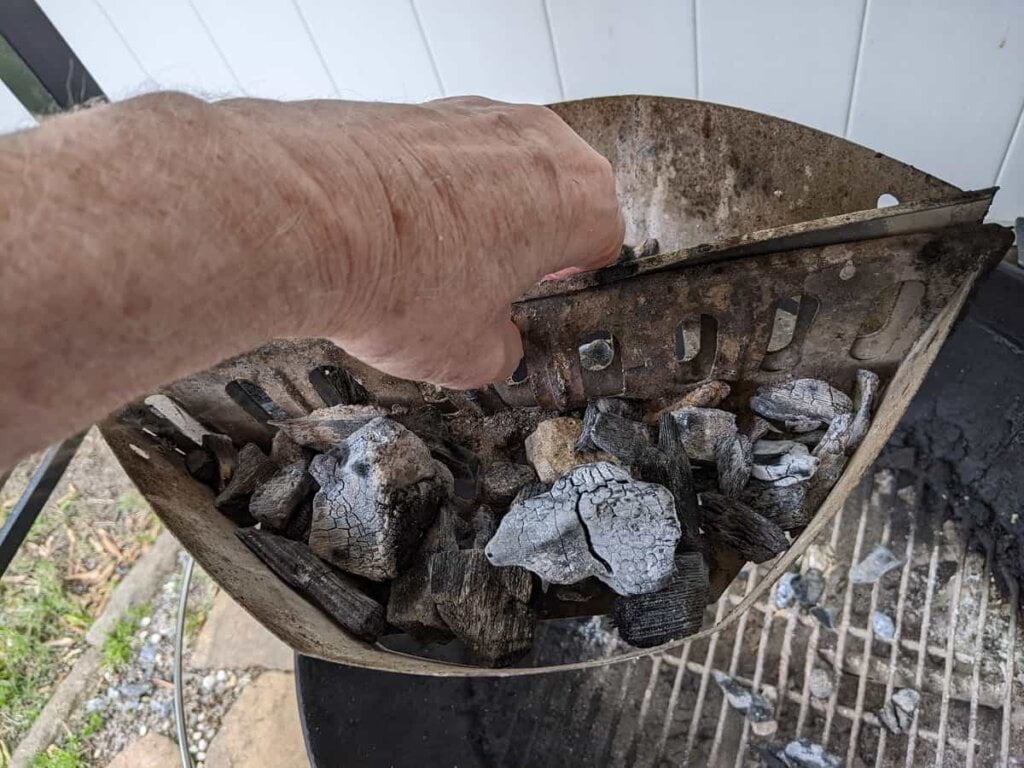 Arranging charcoal holders for zones for grilling on charcoal