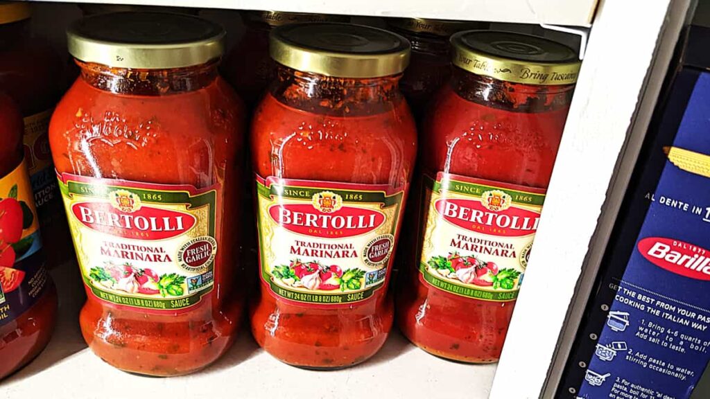 bertolli marinara sauce for pasta in marinara sauce