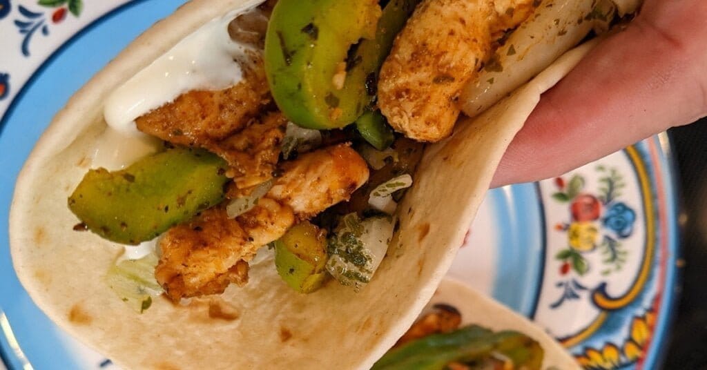 chicken fajitas on the grill