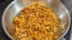 cook the chicken with onions and taco seasoning