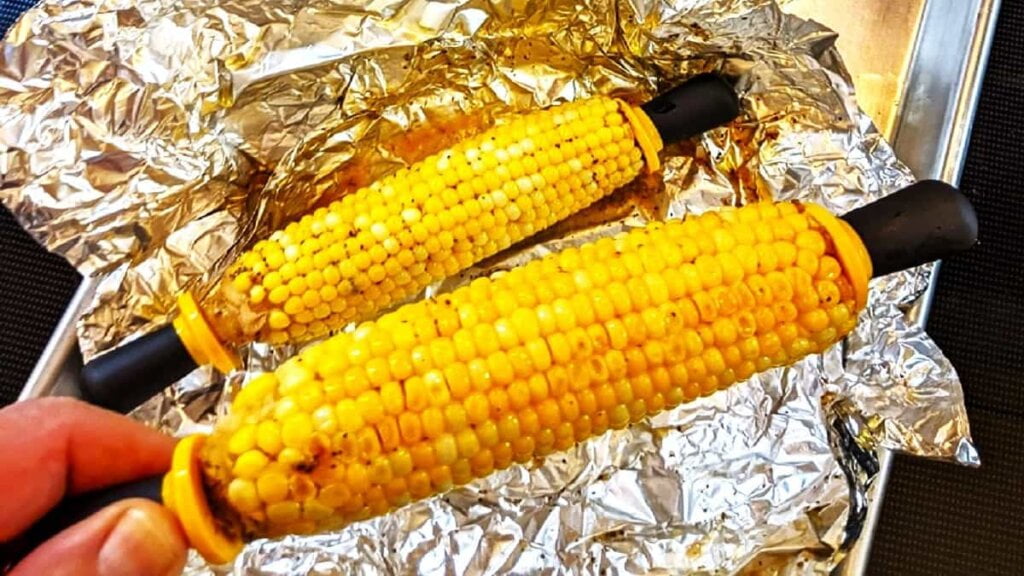 corn on the cob on the grill in foil