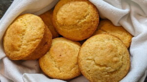 Serving sweet buttermilk cornbread muffins