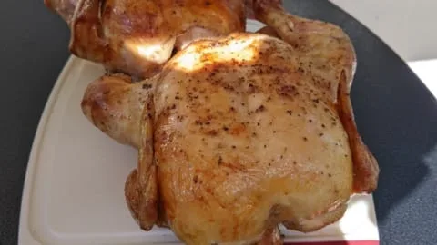 example of rotisserie roasted chickens