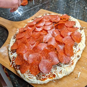 final topping is pepperoni for pepperoni pizza homemade recipe