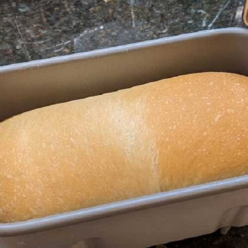 Finished baked bread in bread machine recipe