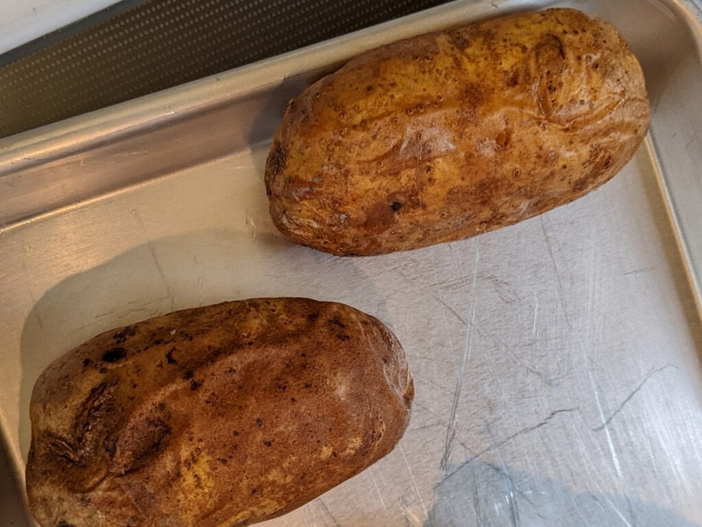 Finished potatoes from oven baking