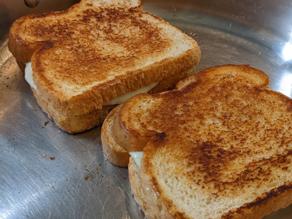 Finishing grilled cheese fancy