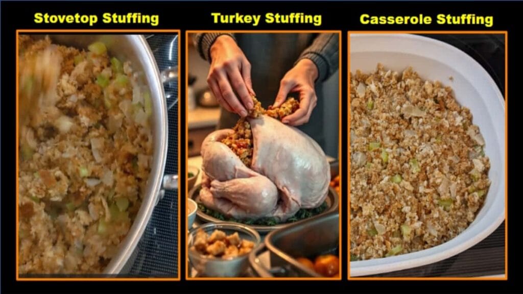 stovetop stuffing turkey stuffed and baked casserole collage