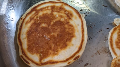 flipped pancakes take half as long to cook on other side