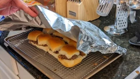 forming a foil tent over sliders for oven forming a foil tent over sliders for oven