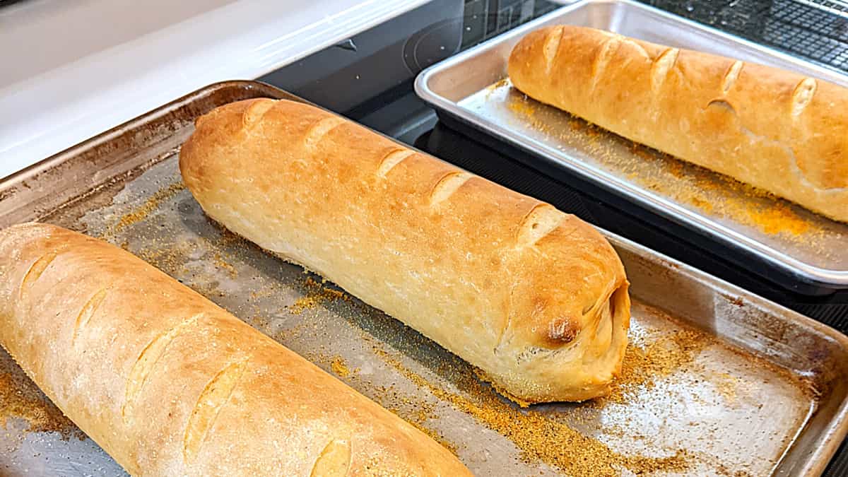 freshly baked french bread in bread machine