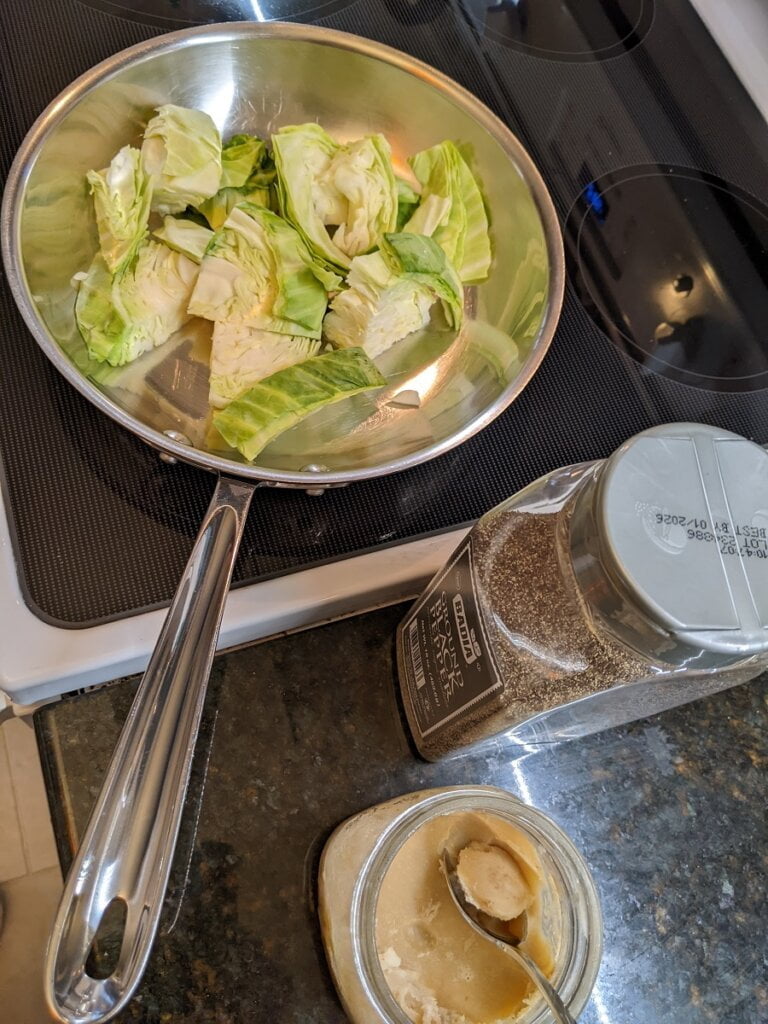 fried cabbage no meat