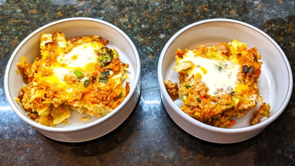 fried rice pork casserole