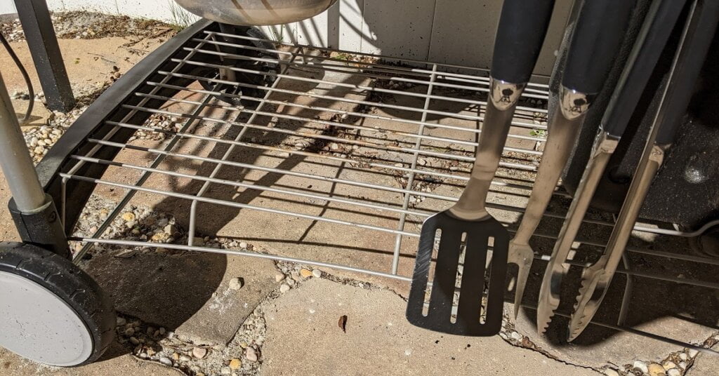 grill bottom storage shelf