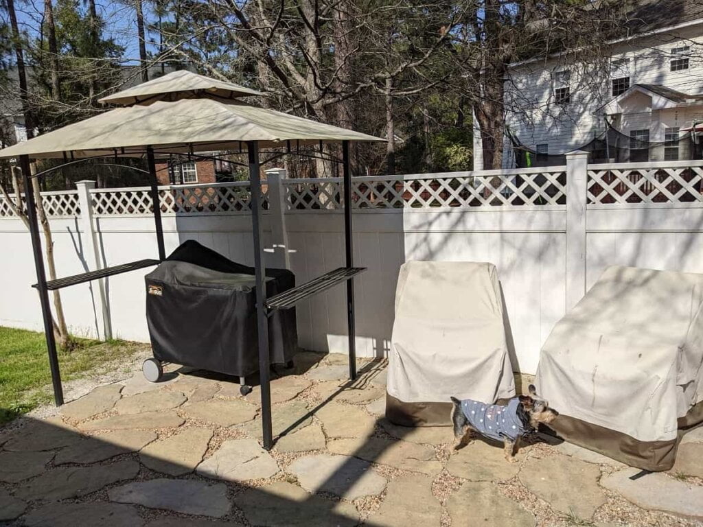 grill canopy covering for the grill area and coverings for lawn furniture