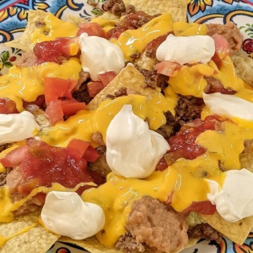 Ground beef nachos