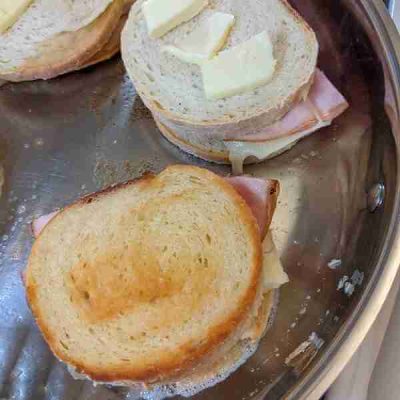 Ham and grilled cheese recipe grilling both sides in butter