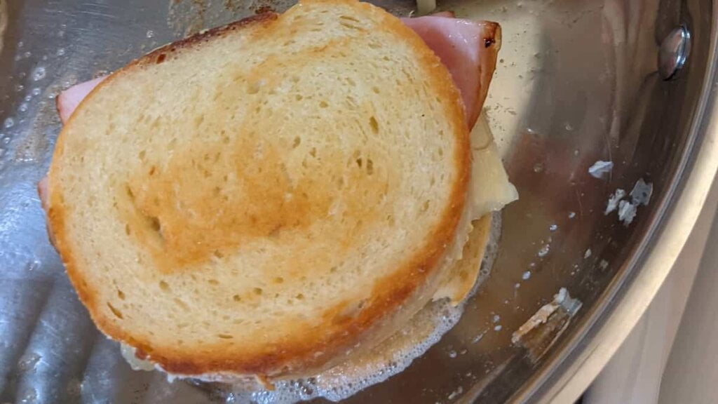 ham and grilled cheese recipe turned over to cook other side