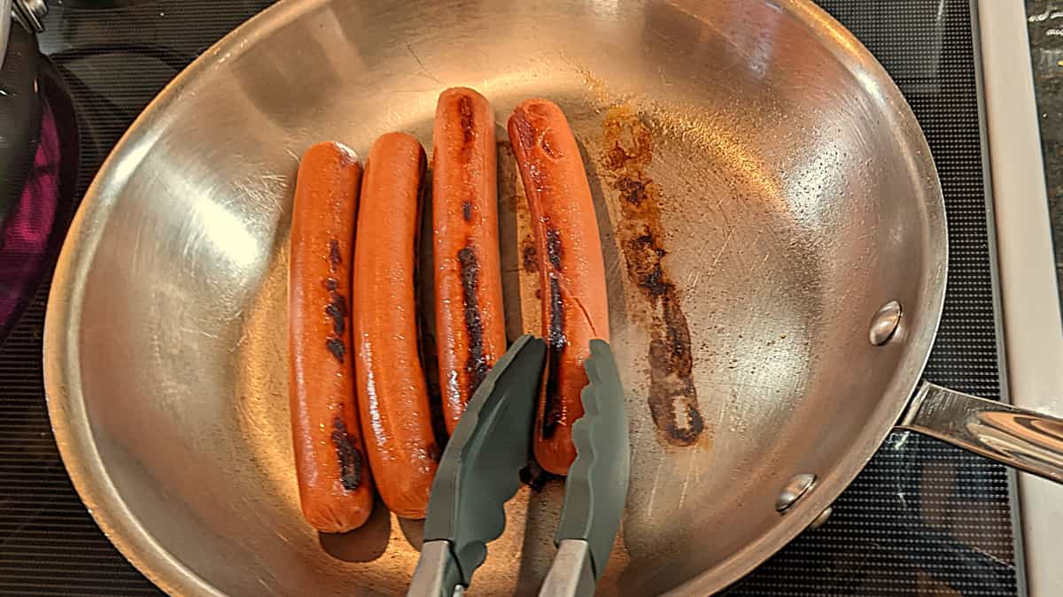 how to pan fry hot dogs