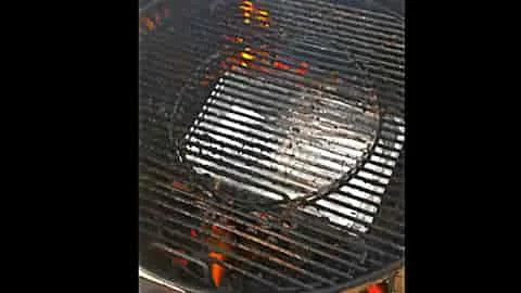 indirect heat charcoal setup to grill a spiral ham