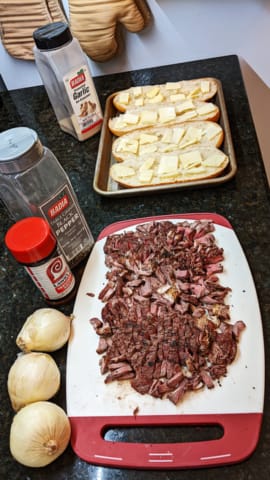 ingredients for open face steak sandwich recipe