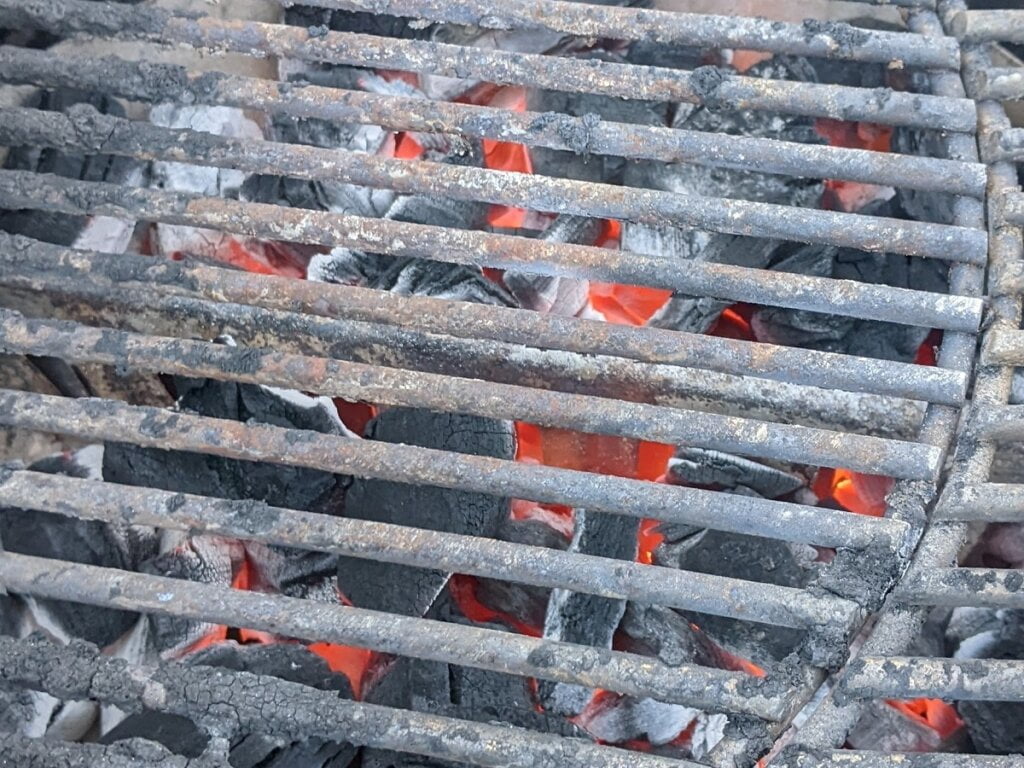 heated and ready lump charcoal