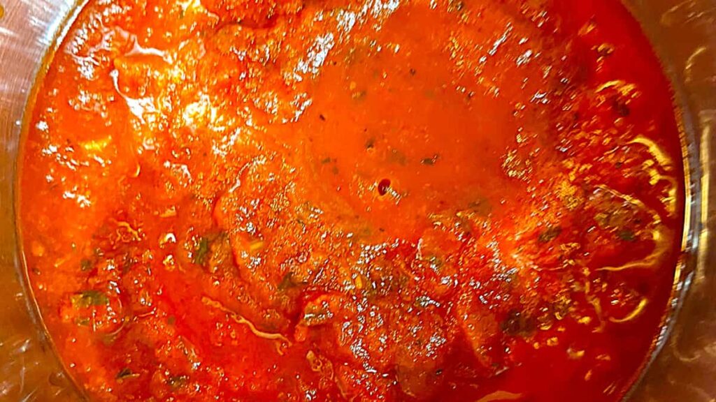 making homemade sauce for pasta in marinara sauce