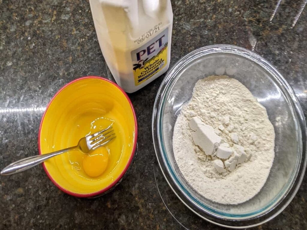 making the fried mushrooms buttermilk batter