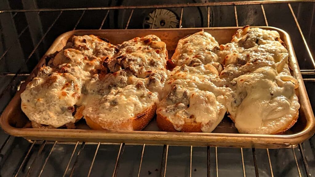 open face steak sandwich recipe with cheese and onions