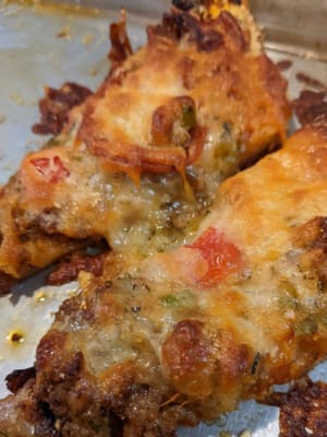 oven reheated pizza