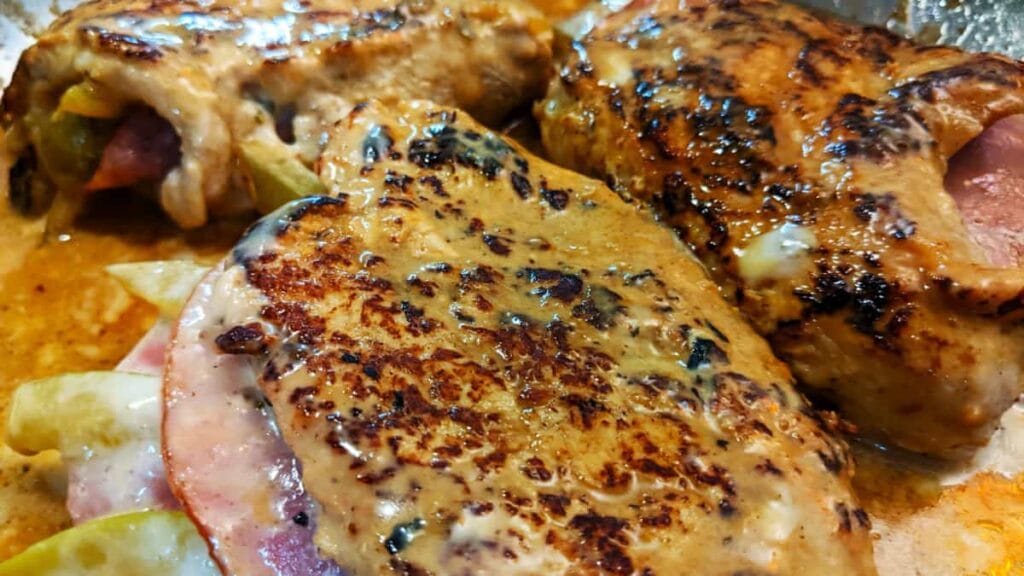 pan fried cuban stuffed pork chops