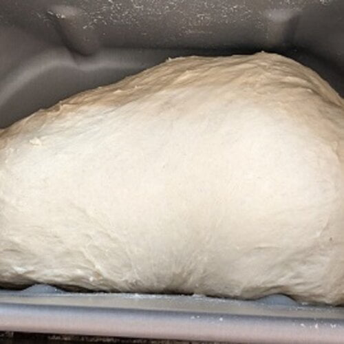 Pizza dough ready in bread machine