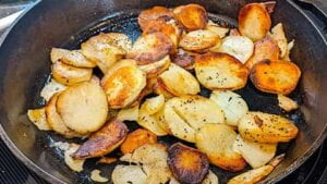 ready to serve from pan fried potato slices recipe