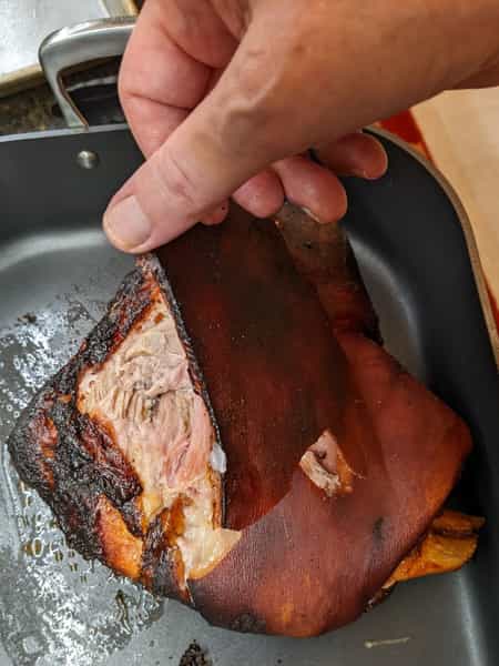 removing fat bottom from pulled pork