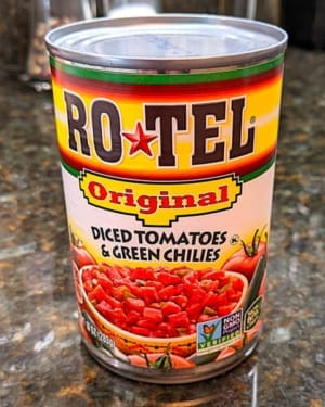 rotel for enhancing refried beans in 7 layer bean dip