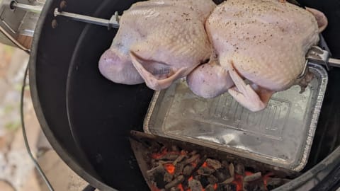 Rotisserie indirect heat zone cooking whole chickens rotisserie indirect heat zone cooking whole chickens