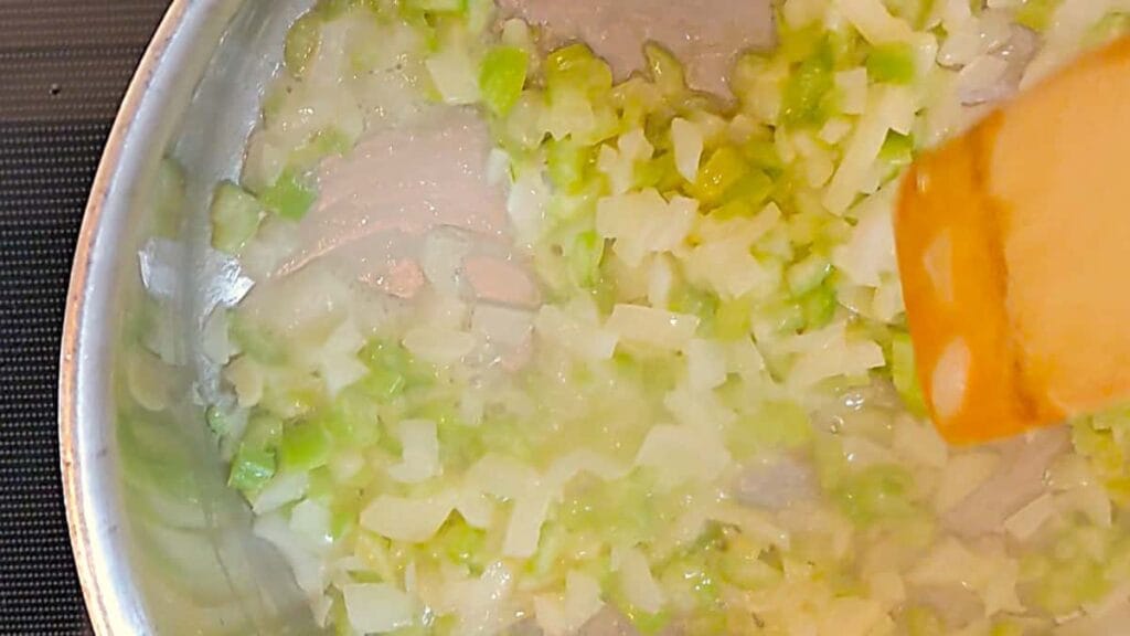 sauteed onion and celery in butter for stuffing