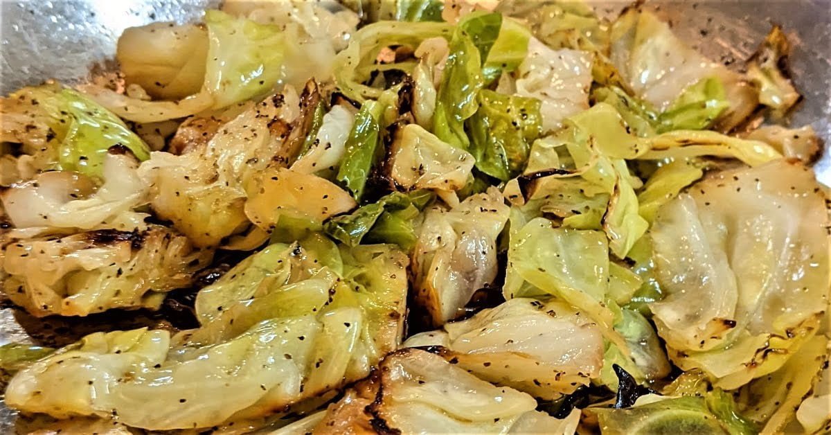 Southern Cooked Cabbage with or without Onions in a Skillet