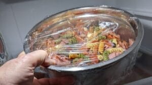 store antipasto tortellini salad in fridge to serve when cold