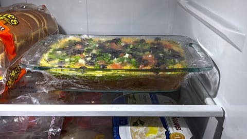 storing 7 layer bean dip in fridge