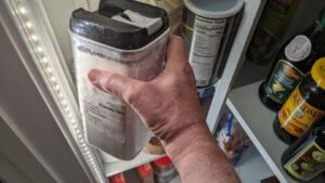 storing freshly made dry pancake mix recipe in pantry