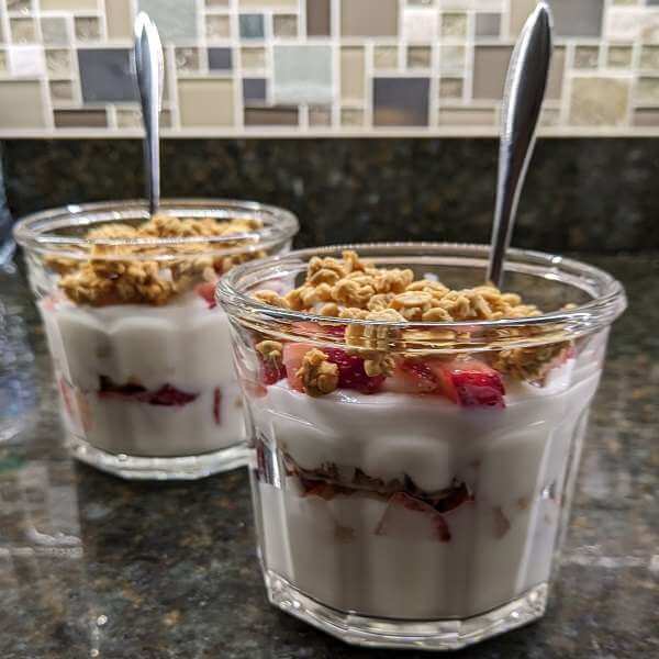 strawberry yogurt granola dessert for christmas