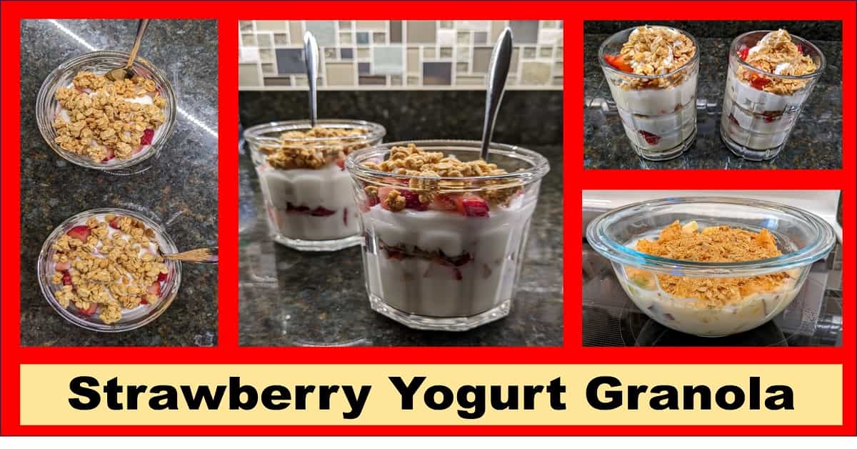 Strawberry yogurt granola parfait